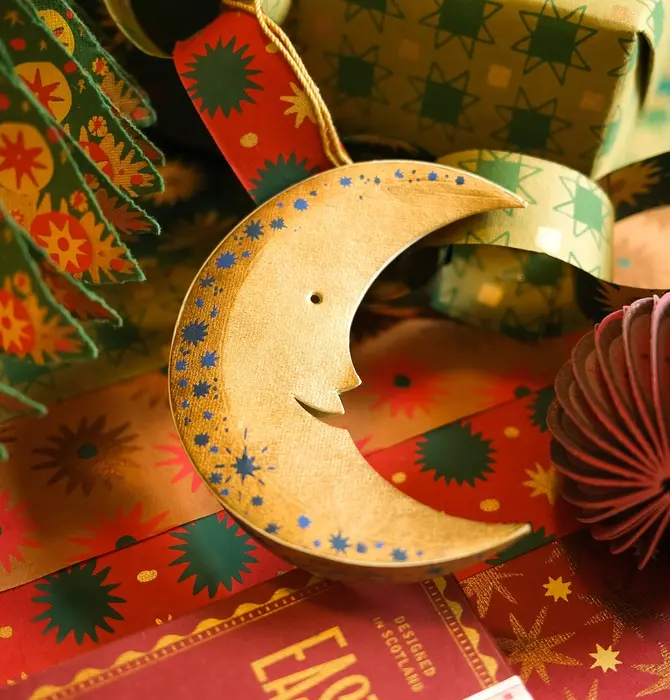 Ornament | Recycled Paper Board | Crescent Moon