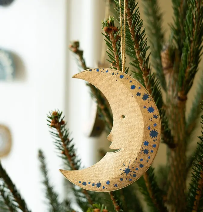 Ornament | Recycled Paper Board | Crescent Moon
