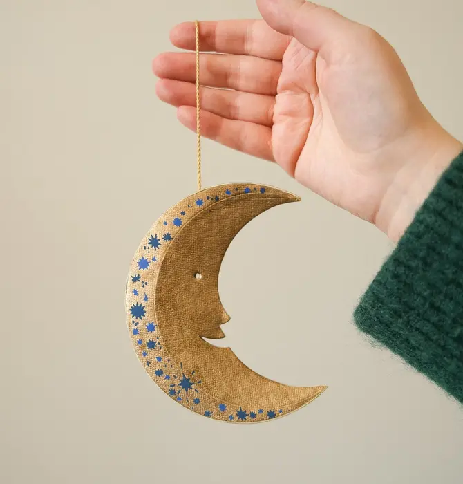 Ornament | Recycled Paper Board | Crescent Moon