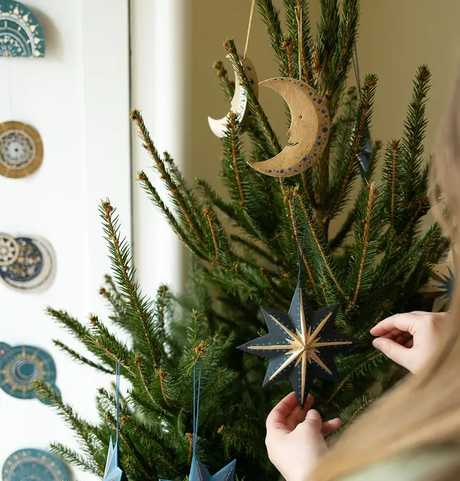 Ornament | Recycled Paper Board | Crescent Moon
