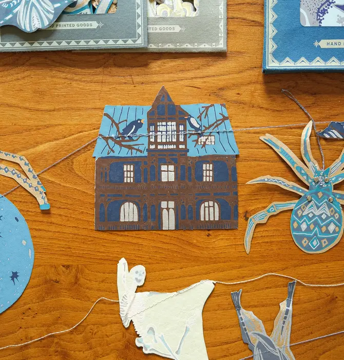 Garland | Recycled Cotton Paper | Haunted House
