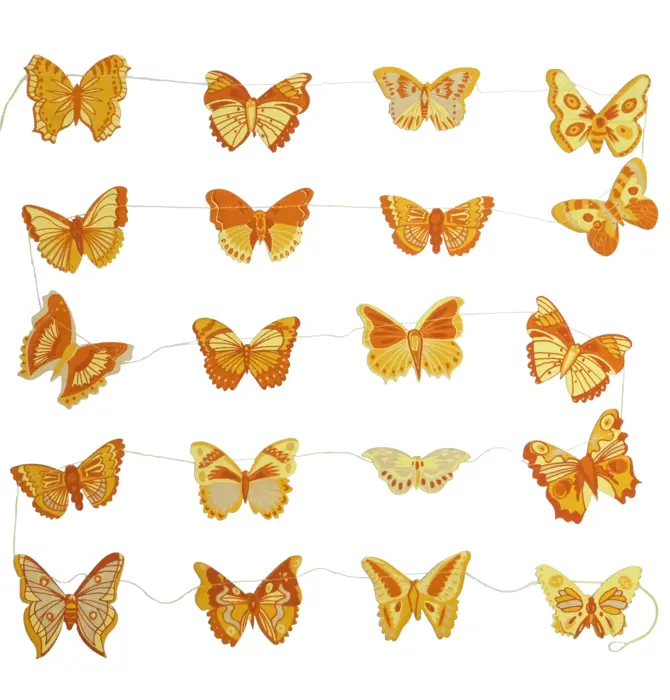 Garland | Recycled Cotton Paper | Butterflies Yellow/Ochre/White