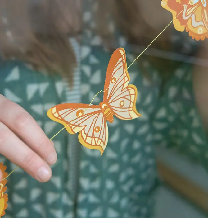 Garland | Recycled Cotton Paper | Butterflies Yellow/Ochre/White