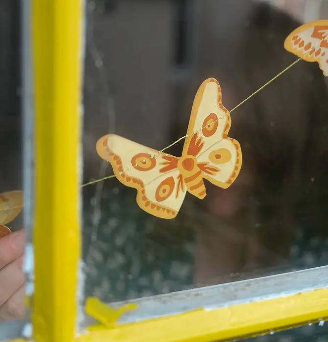Garland | Recycled Cotton Paper | Butterflies Yellow/Ochre/White