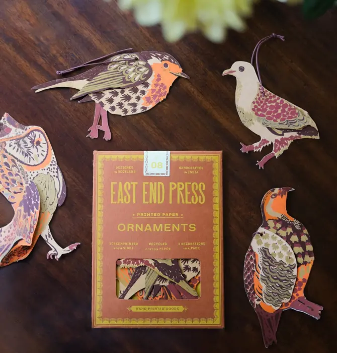 Ornaments | Recycled Cotton Paper | Winter Birds