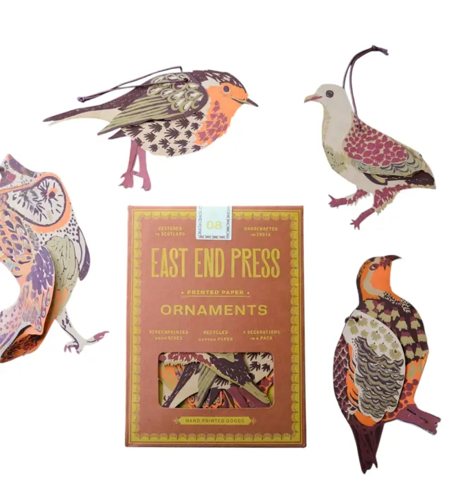 Ornaments | Recycled Cotton Paper | Winter Birds