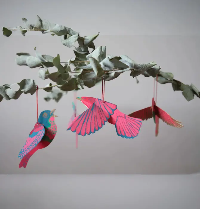Ornaments | Recycled Cotton Paper | Party Birds