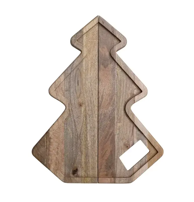 Cheese/Serving Board  | Tree Shaped | Mango Wood Folding | Handle & Magnetic Closure