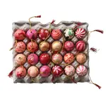Ornament | 1" Paper Mache Ball | Hand-Painted Multicolor Assorted
