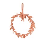 Wreath | Wool Felt Leaves + Berries + Bow | Blush | 13" Round