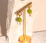 Earrings | Hoops | Enamel Pimento Olive | 18KGP