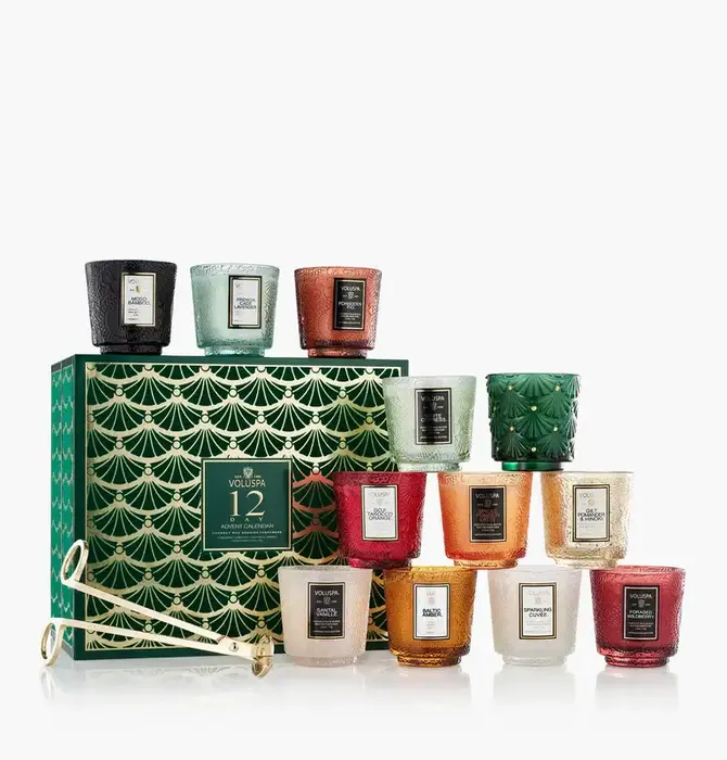 Candle Gift Set | Petite Pedestal Candle | 12 Day Advent Calendar