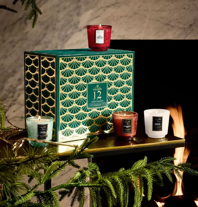 Candle Gift Set | Petite Pedestal Candle | 12 Day Advent Calendar