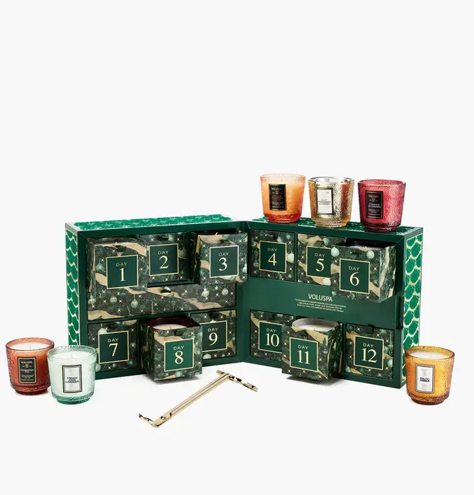 Gift Set | Petite Pedestal Candle | 12 Day Advent Calendar
