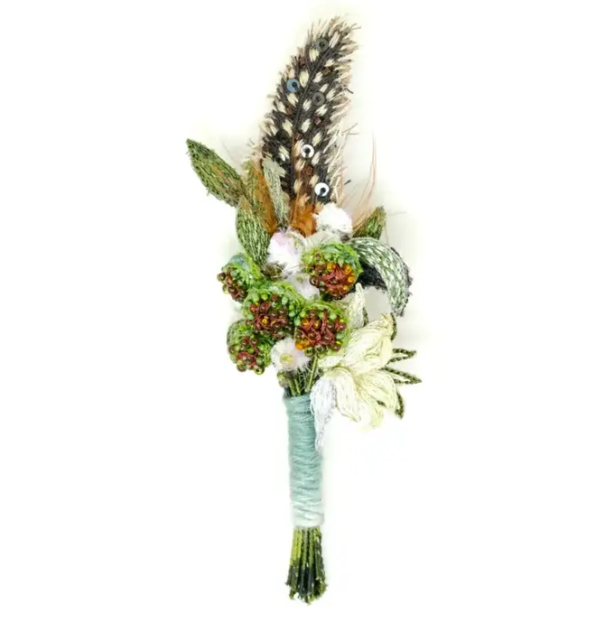 Brooch Pin | Spotted Feather Boutonniere