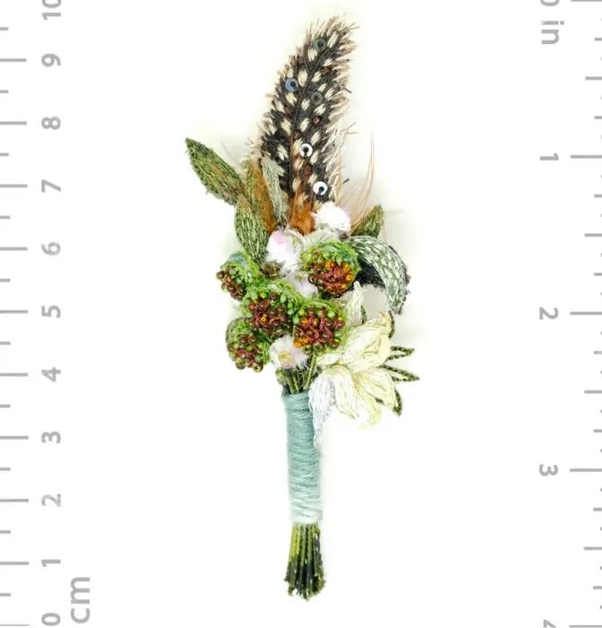 Brooch Pin | Spotted Feather Boutonniere