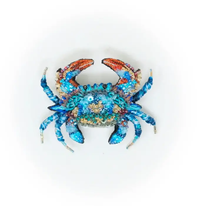 Brooch Pin | Ornate Blue Crab