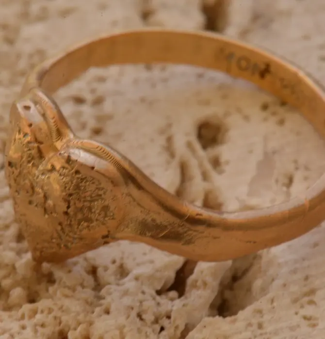 Ring | Etched Heart | Bronze