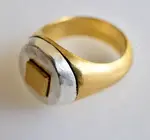 Ring | Square Signet | Bronze Band/Sterling Top