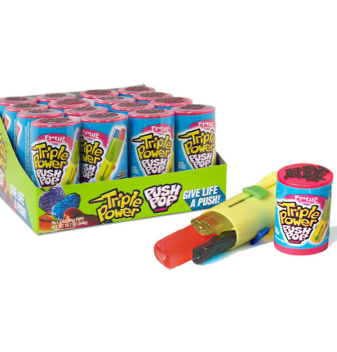 Candy | Push Pops | Triple Power | Strawberry/Blue Raspberry/Watermelon