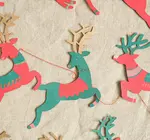 Garland | Recycled Cotton Paper | Bright Reindeer