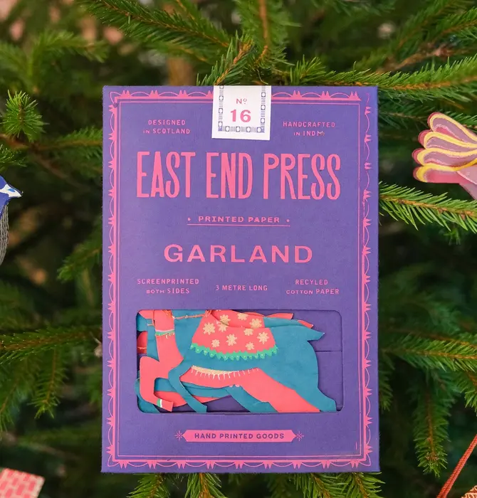 Garland | Recycled Cotton Paper | Bright Reindeer