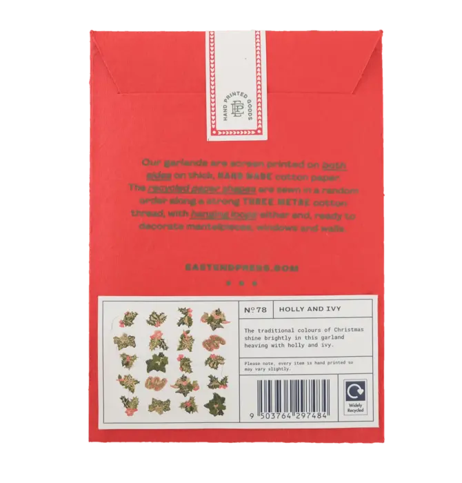 Garland | Recycled Cotton Paper | Holly & Ivy