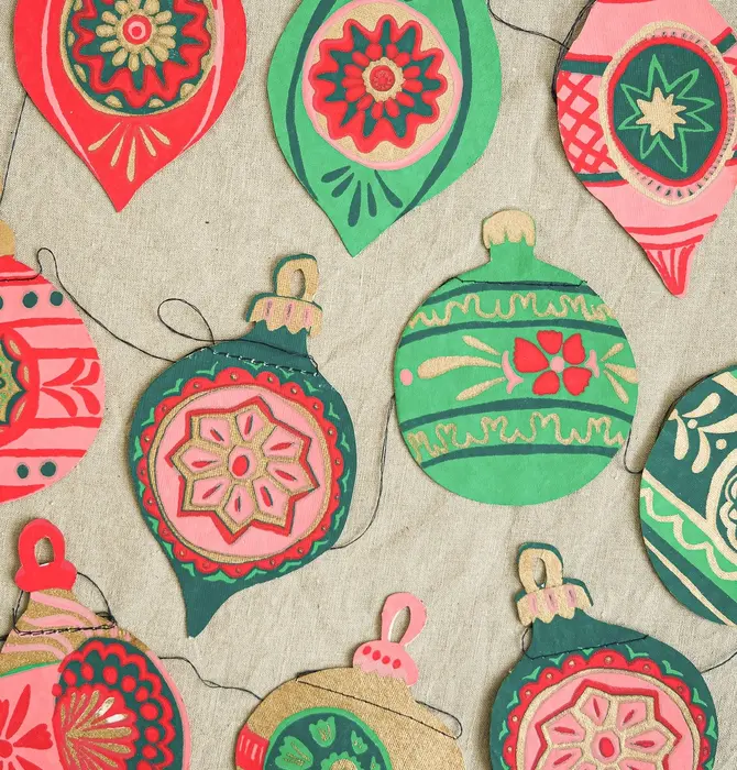 Garland | Recycled Cotton Paper | Bauble Ornaments