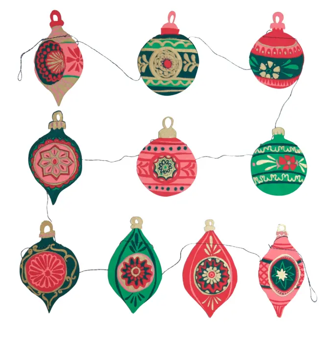 Garland | Recycled Cotton Paper | Bauble Ornaments