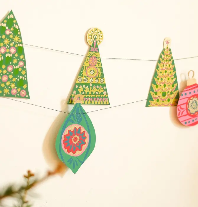 Garland | Recycled Cotton Paper | Bauble Ornaments
