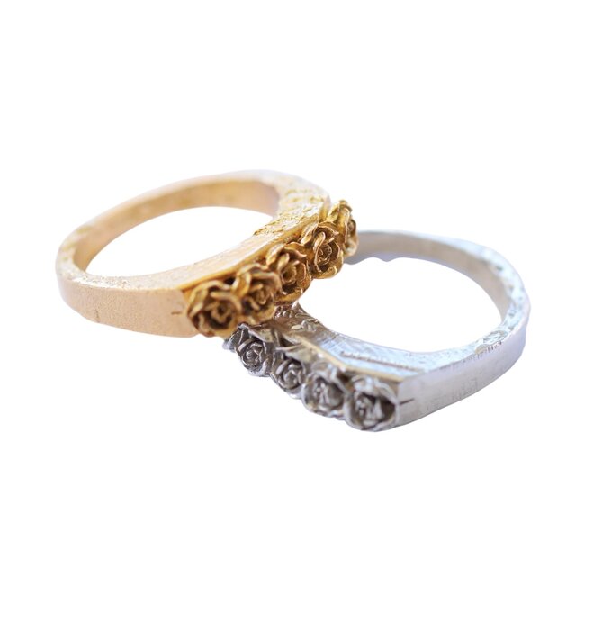Ring | Etched Roses | Bronze