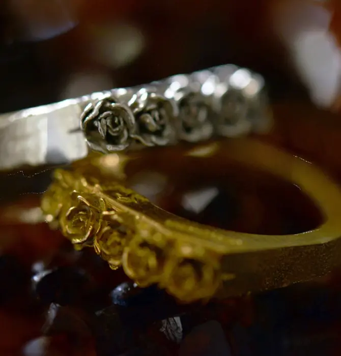 Ring | Etched Roses | Bronze