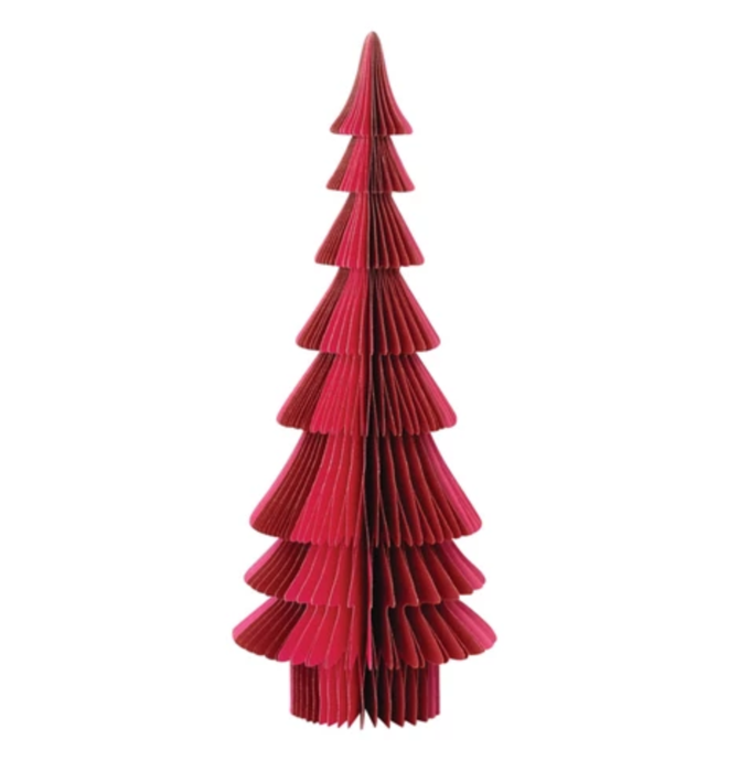 Tree | Folding Paper Honeycomb | Pink & Red