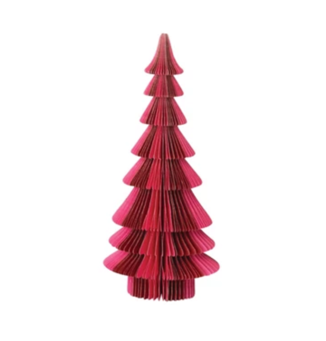 Tree | Folding Paper Honeycomb | Pink & Red