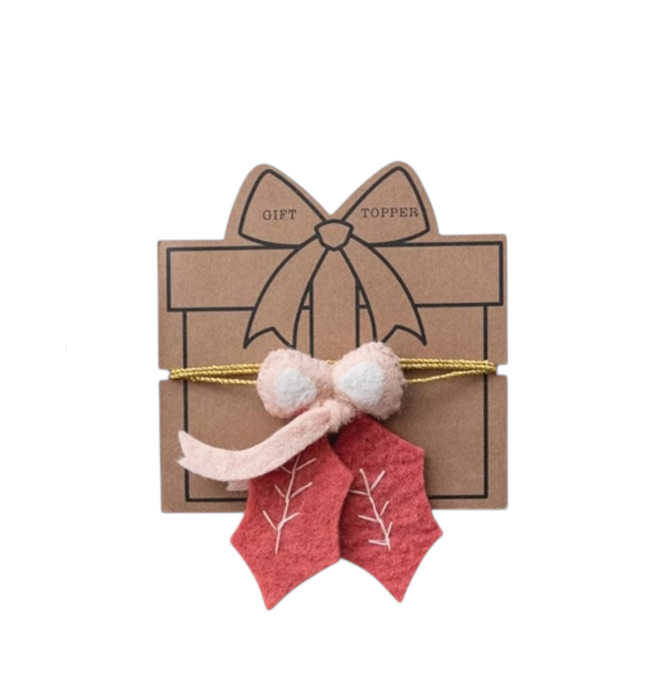Gift Topper | Wool Felt | Gold Cord