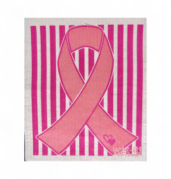 Swedish Dishcloth | Pink Ribbon for Breast Cancer Awareness