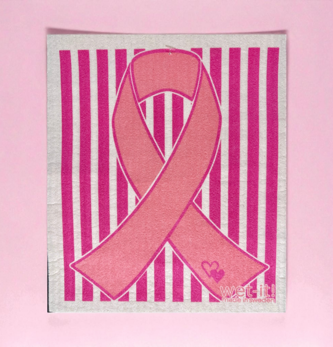 Swedish Dishcloth | Pink Ribbon for Breast Cancer Awareness