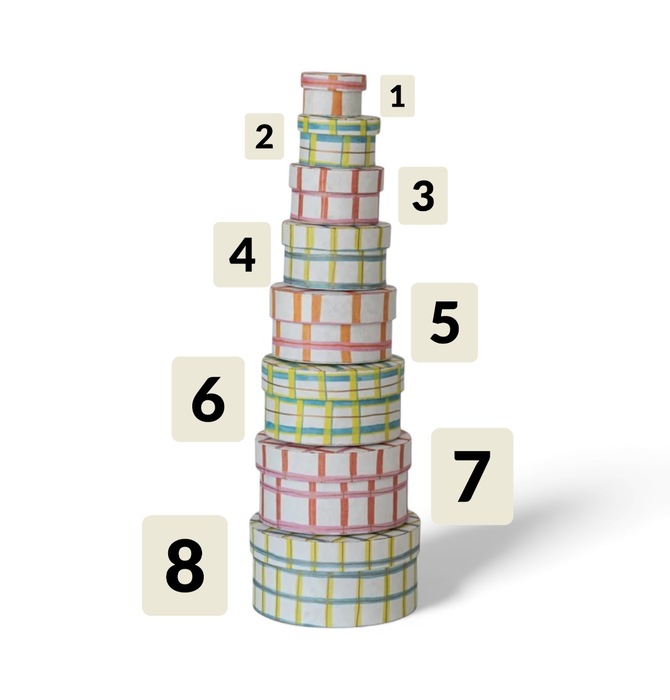 Round Gift Box | Printed Paper | Plaid