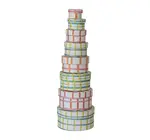 Round Gift Box | Printed Paper | Plaid
