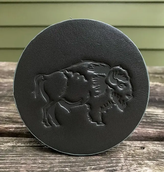 Coaster | Leather Embossed | Buffalo/Bison
