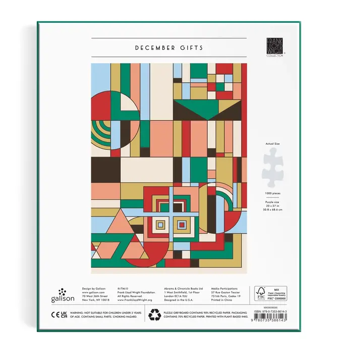 Puzzle | Frank Lloyd Wright | December Gifts | 1000 Piece Foil