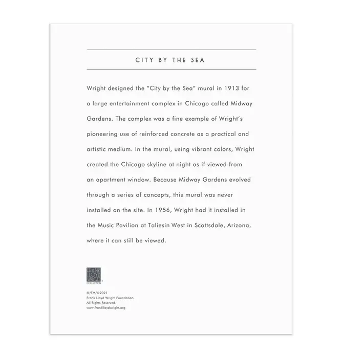 Puzzle | Frank Lloyd Wright | City by the Sea | 1000 Piece Foil