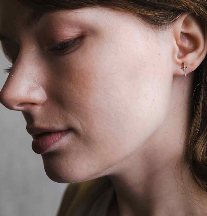 Earrings | Mini Dagger Post | Mixed Metal
