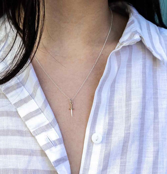 Necklace | Mini Dagger | Mixed Metal