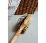 Dog Brush | Two-Sided Bamboo | Sisal Bristles/Wire Brush