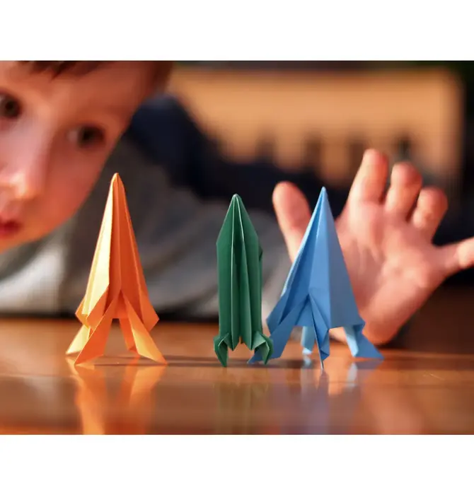 Kit | Origami Flying Paper Rockets | Fold Your Own