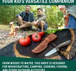 Tool | Kid-Safe Knife | Young Explorers | Leather Sheaf