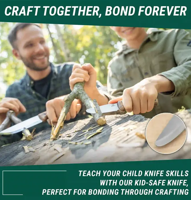 Tool | Kid-Safe Knife | Young Explorers | Leather Sheaf
