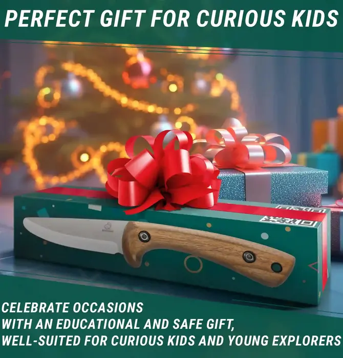 Tool | Kid-Safe Knife | Young Explorers | Leather Sheaf