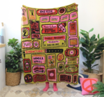 Blanket | Recycled Cotton/Acrylic | Admit One Tickets | Chartreuse/Pink/Red